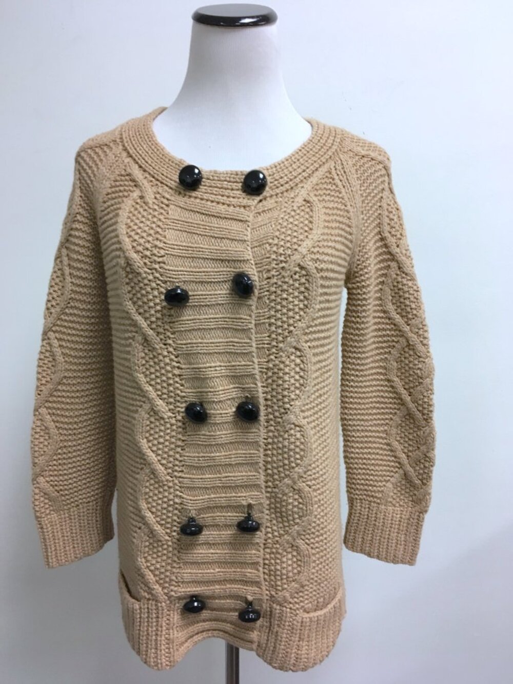 3.1 Philip Lim cashmere camel cable aran cardigan